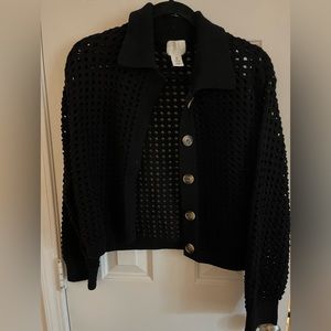 H&M Black Crochet Cardigan